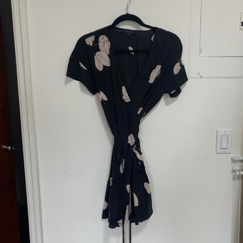 AllSaints Rene Rodin Silk Wrap Dress